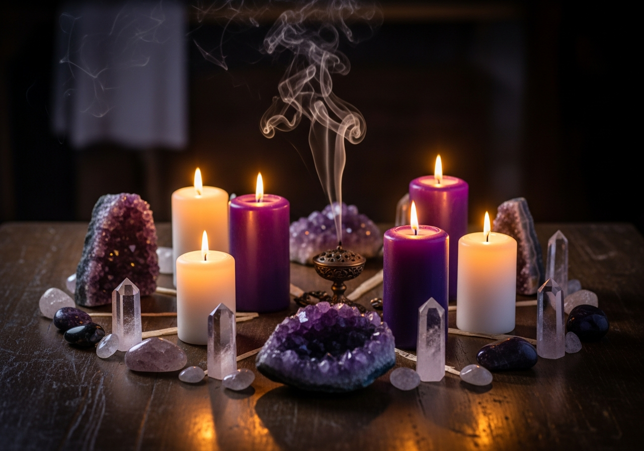 Limpeza com Velas e Cristais